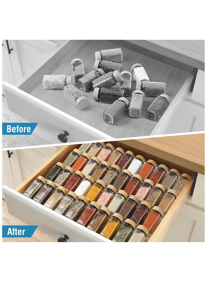 4 PCS درج التوابل حامل برطمان توابل، حامل درج أكريليك شفاف - Image 3