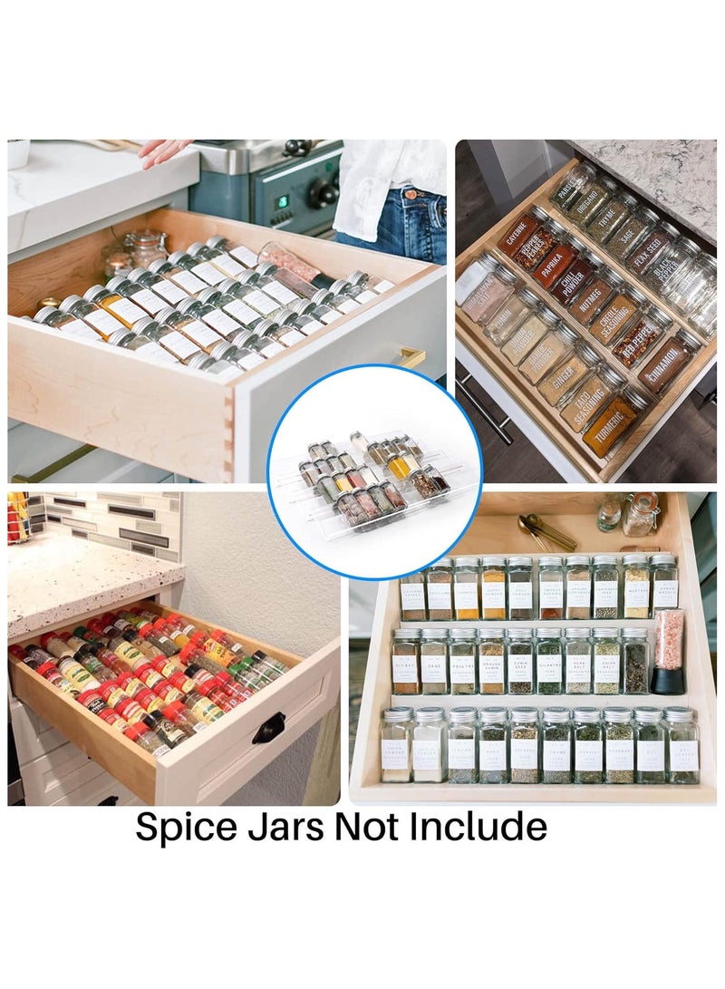 4 PCS درج التوابل حامل برطمان توابل، حامل درج أكريليك شفاف - Image 5