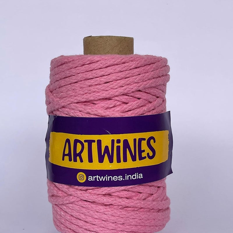 Artwines Knotting CordThreaddori Braided 4mm 50 metre Blush Pink