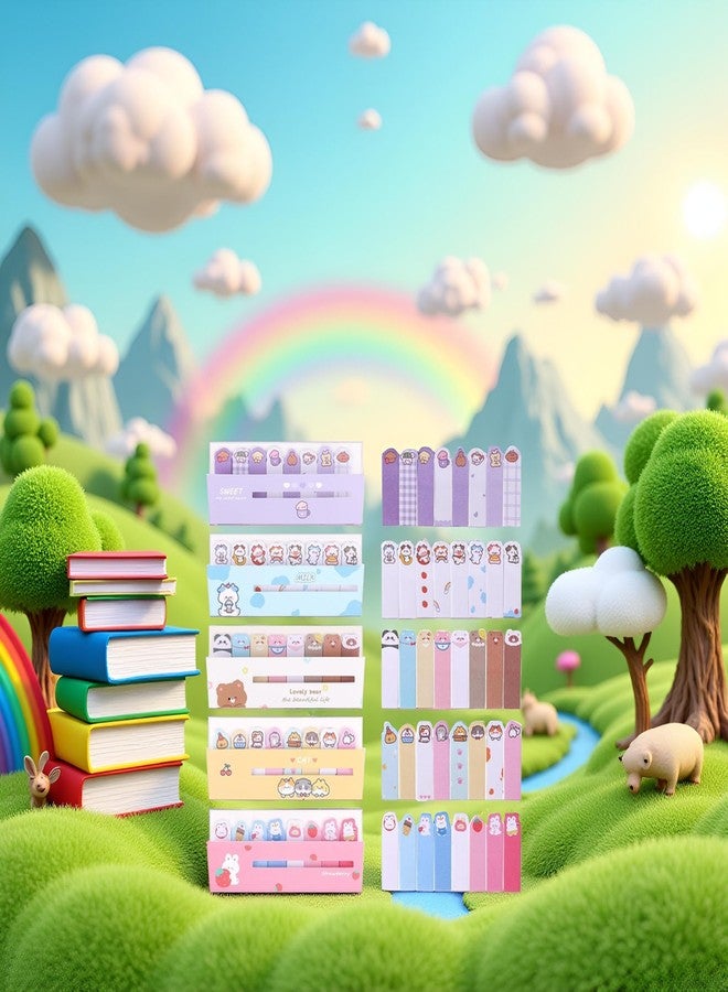 1200 قطعة من علامات الفهرسة اللاصقة اللطيفة، علامات ملاحظات لاصقة، أعلام صفحات كرتونية، فواصل كتب على شكل حيوانات، ملصقات صغيرة لاصقة لعلامات صفحات الكتب والملفات ودفاتر الكتابة للطلاب. - Image 4