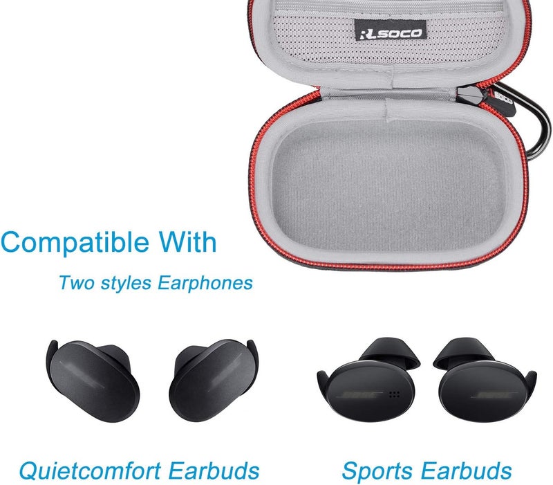 آر كيه باي كيس علبة صلبة من RLSOCO لسماعات Bose QuietComfort اللاسلكية المانعة للضوضاء / سماعات Bose Sport اللاسلكية الحقيقية (أسود) - Image 4