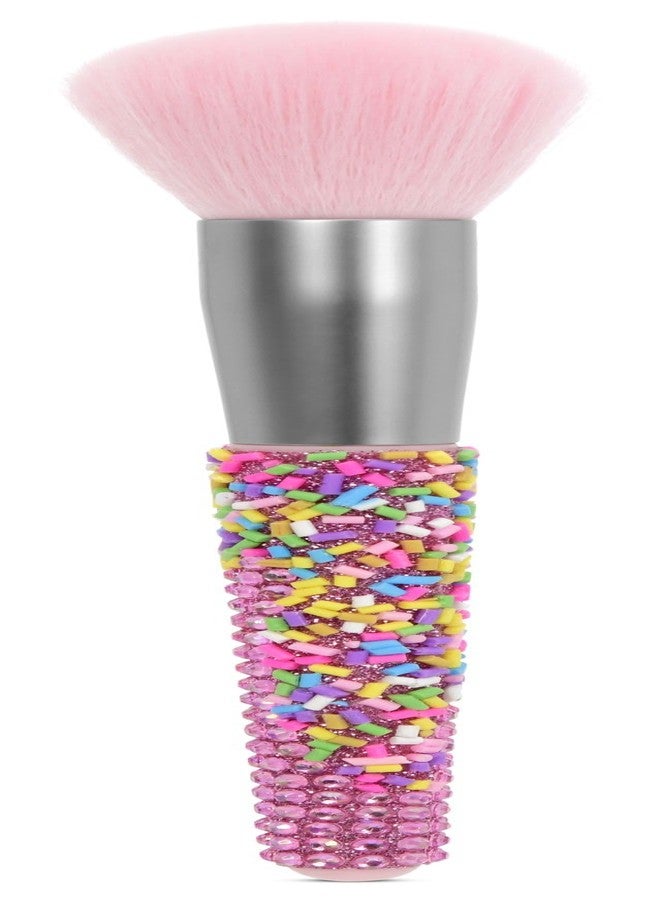 iscream Sprinkle Sparkle 7" Make-up Powder Brush with Pink Bristles and Sprinkle Handle - Image 1