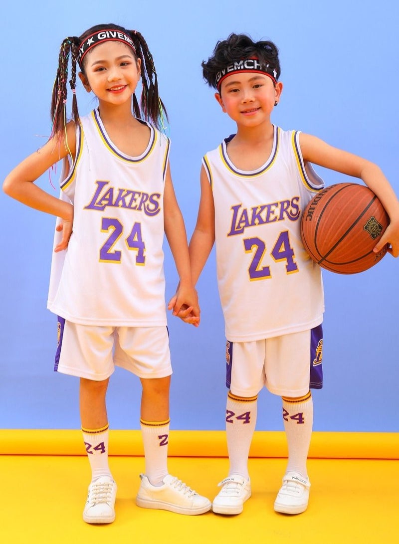 Generic Children's Jersey #24 Basketball Jersey, Sportswear Universal Sleeveless T-Shirt Shorts Jersey Set,Sports Suits Top+Shorts Set Kids Tracksuits  - Image 1
