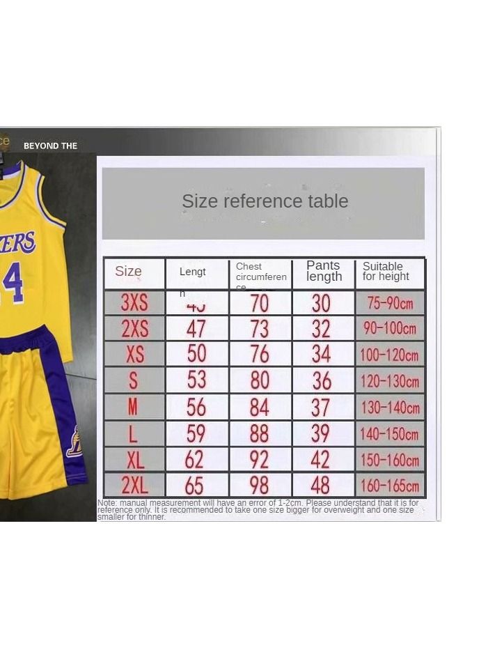 Generic Children's Jersey #24 Basketball Jersey, Sportswear Universal Sleeveless T-Shirt Shorts Jersey Set,Sports Suits Top+Shorts Set Kids Tracksuits  - Image 3