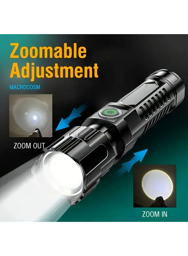 مصباح LED يدوي عالي اللمعان قابل للتكبير شحن عبر USB بثلاثة أوضاع - Image 3