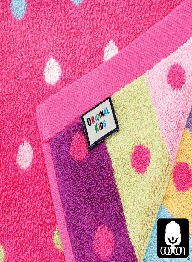 ORIGINAL KIDS مناشف استحمام أصلية للأطفال - مجموعة من 12 منشفة استحمام بتصميم سكر وتوابل - قطن 100%، نسيج جاكار فائق النعومة، ألوان زاهية، امتصاص ممتاز، سريع الجفاف، سهل العناية، منشفة وجه، هدية مثالية - 12×12 بوصة - وردي متعدد الألوان - Image 2