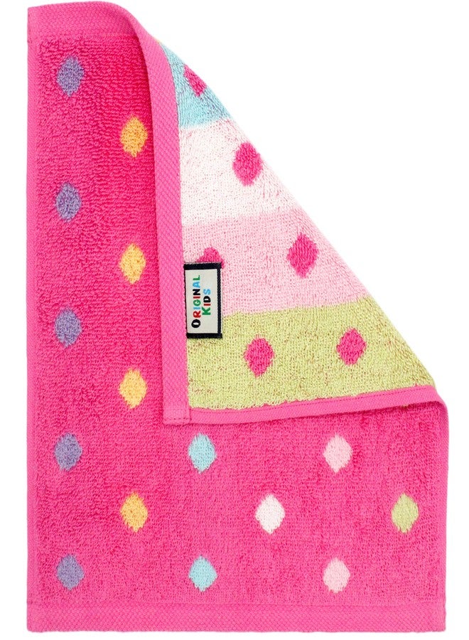 ORIGINAL KIDS مناشف استحمام أصلية للأطفال - مجموعة من 12 منشفة استحمام بتصميم سكر وتوابل - قطن 100%، نسيج جاكار فائق النعومة، ألوان زاهية، امتصاص ممتاز، سريع الجفاف، سهل العناية، منشفة وجه، هدية مثالية - 12×12 بوصة - وردي متعدد الألوان - Image 5