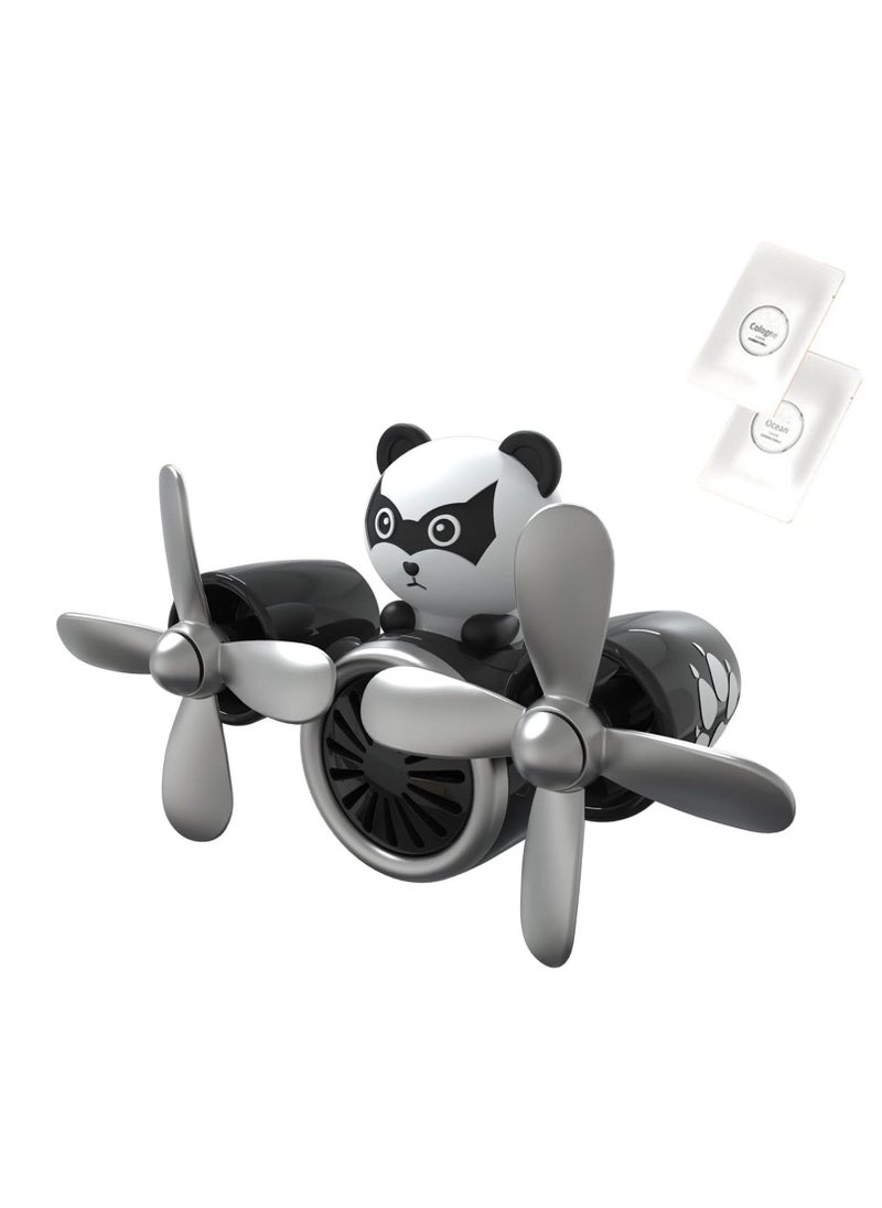 Pilot Car Air Fresheners, Bear Pilot Retro Airplane Car Air Freshener, with 2 Pcs fragrance tablets, Personalised Air Outlet Vent Car Accessories, with Rotating Propeller for Car Decoration - Image 1