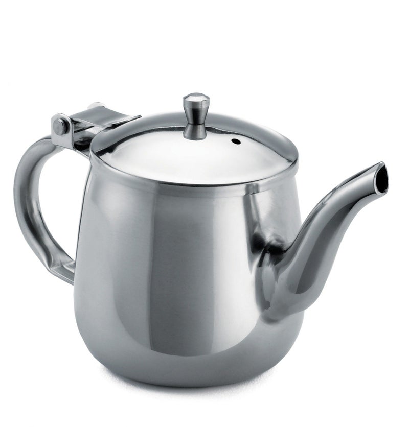 TableCraft GN10 10 Ounce Gooseneck Teapot Stainless Steel Elegant Compact Design Perfect for Single Service Use Hand Wash Only Ideal for Home and Cafes