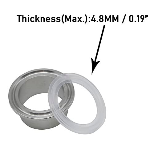 HODEE 20 PCS Sanitary Triclamp Tri Clamp Silicone Gasket 1.5" (1.5 inch) OD: 50.5mm, ID: 35.1mm Dairy Brewing TRI Clover,1-1/2 Triclover Clear Transparent Silicone Gasket - Image 4