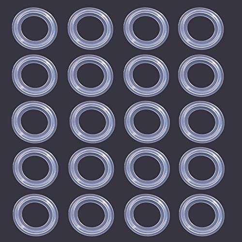 HODEE 20 PCS Sanitary Triclamp Tri Clamp Silicone Gasket 1.5" (1.5 inch) OD: 50.5mm, ID: 35.1mm Dairy Brewing TRI Clover,1-1/2 Triclover Clear Transparent Silicone Gasket - Image 2