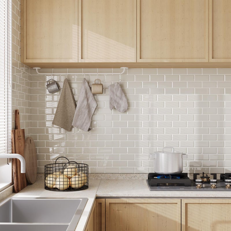 Yoillione Peel and Stick Backsplash for Kitchen: Self Adhesive Wall Tiles for Bathroom - Vinyl Thick Back Splash Tile (10, Light Coffee) - Image 1