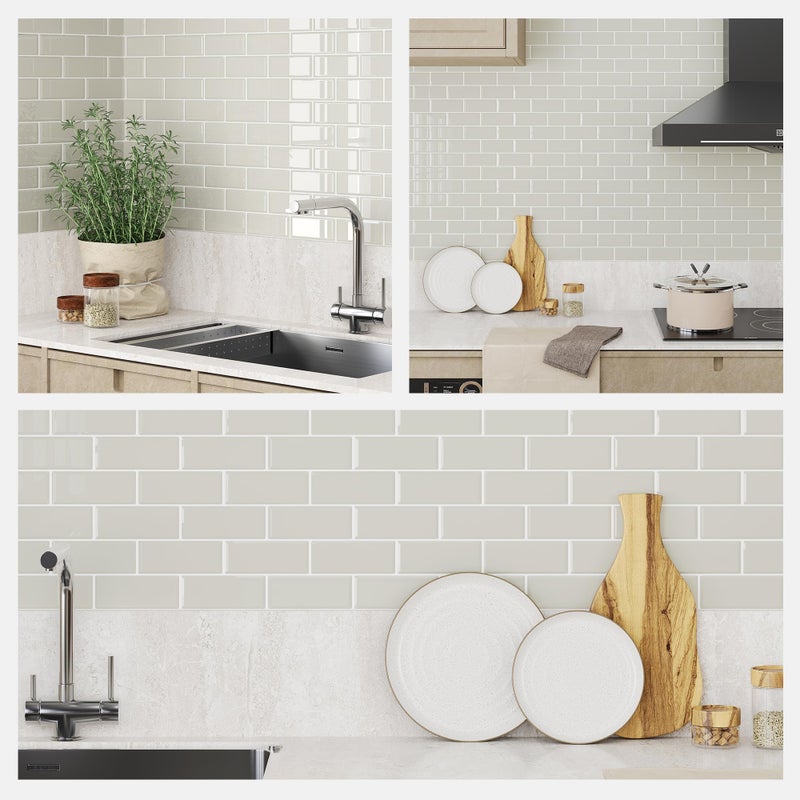Yoillione Peel and Stick Backsplash for Kitchen: Self Adhesive Wall Tiles for Bathroom - Vinyl Thick Back Splash Tile (10, Light Coffee) - Image 2