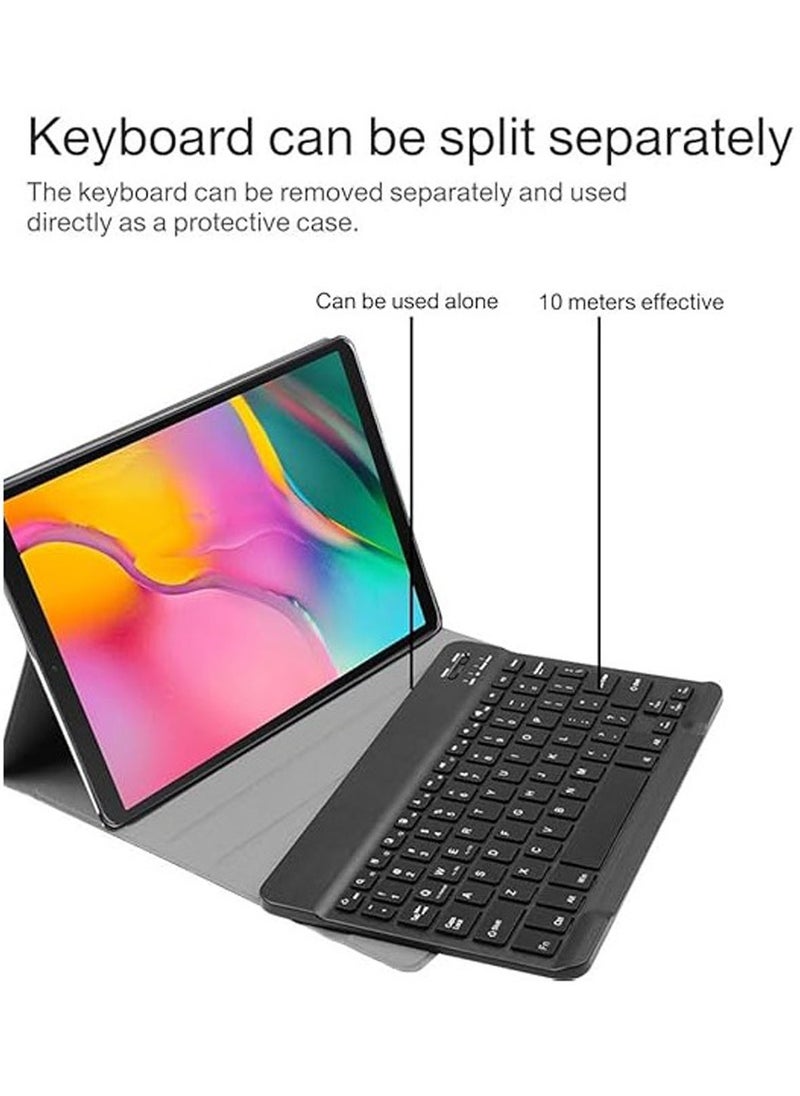 Generic - English u0026 Arabic Language Keyboard Case for Honor Pad X8a 11 Inch (2024),Seven-Color Backlit Bluetooth Split Removable Keyboard u0026 Leather Tablet Protective Cover - Image 1