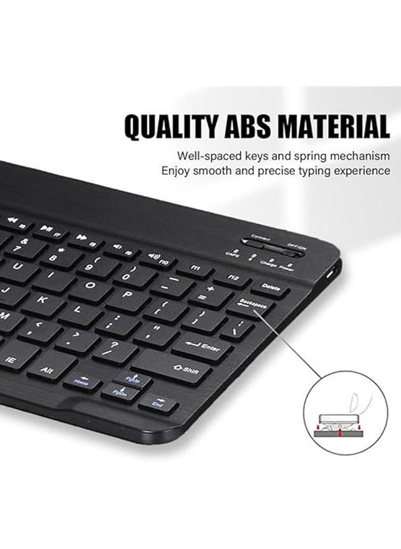 Generic - English u0026 Arabic Language Keyboard Case for Honor Pad X8a 11 Inch (2024),Seven-Color Backlit Bluetooth Split Removable Keyboard u0026 Leather Tablet Protective Cover - Image 1