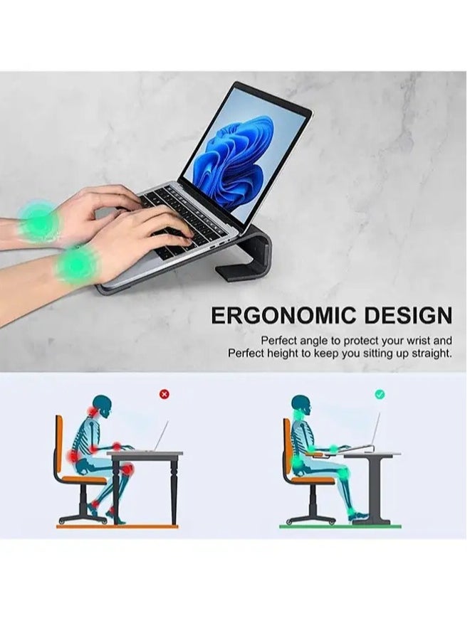 Snooe - Laptop Stand for Desk, MacBook Stand Sturdy Laptop Riser, Ventilated Ergonomic Aluminum Laptop Holder Compatible with 12 13 15.6 17 Inch MacBook Pro Air/HP/Dell, Work Cooling Computer Stand. - Image 1