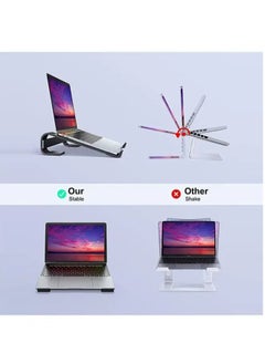 Snooe حامل كمبيوتر محمول للمكتب، حامل كمبيوتر محمول قوي لحامل MacBook، حامل كمبيوتر محمول مريح من الألومنيوم جيد التهوية متوافق مع 12 13 15.6 17 بوصة، حامل كمبيوتر تبريد للعمل.  - Image 4