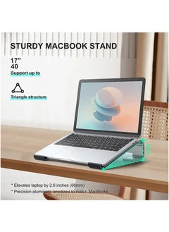Snooe حامل كمبيوتر محمول للمكتب، حامل كمبيوتر محمول قوي لحامل MacBook، حامل كمبيوتر محمول مريح من الألومنيوم جيد التهوية متوافق مع 12 13 15.6 17 بوصة، حامل كمبيوتر تبريد للعمل.  - Image 5