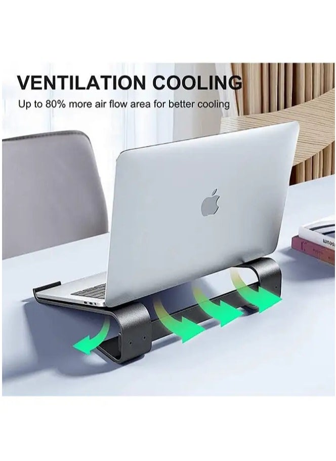 Snooe - Laptop Stand for Desk, MacBook Stand Sturdy Laptop Riser, Ventilated Ergonomic Aluminum Laptop Holder Compatible with 12 13 15.6 17 Inch MacBook Pro Air/HP/Dell, Work Cooling Computer Stand. - Image 1
