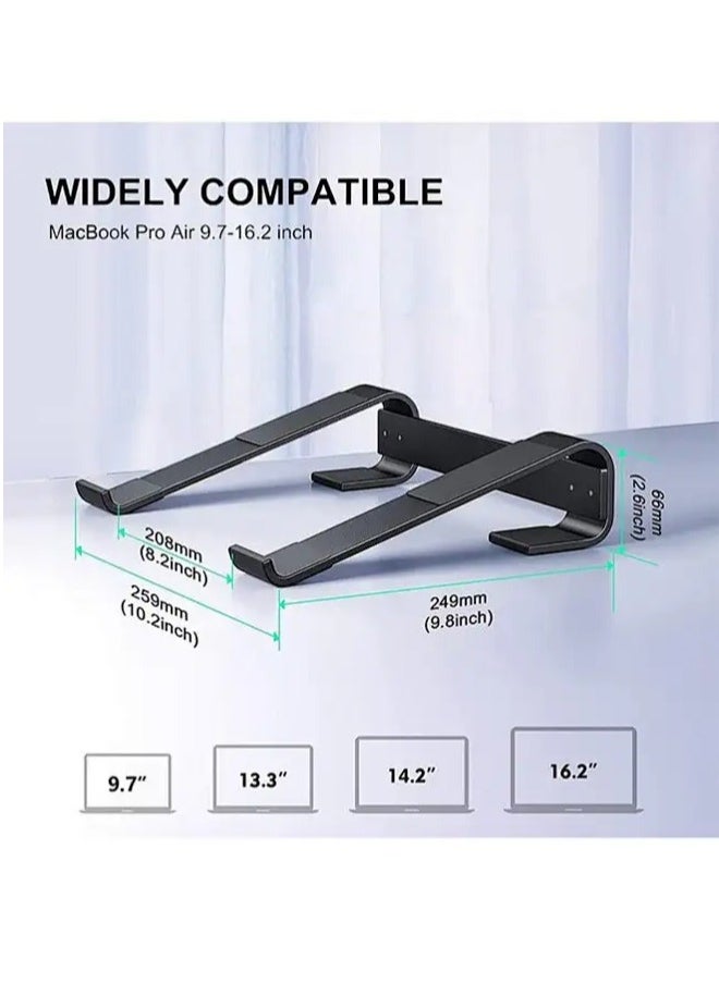 Snooe - Laptop Stand for Desk, MacBook Stand Sturdy Laptop Riser, Ventilated Ergonomic Aluminum Laptop Holder Compatible with 12 13 15.6 17 Inch MacBook Pro Air/HP/Dell, Work Cooling Computer Stand. - Image 1