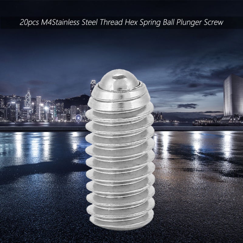 20pcs set Stainless Steel Thread Hex Spring Ball Plunger Screw (M3*8) - Image 1