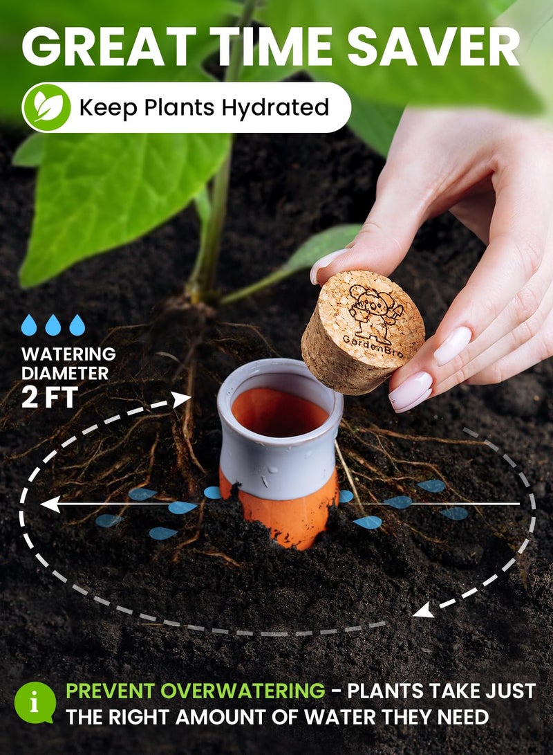 GARDENBRO 4 Pcs Ollas Terracotta Watering Pots Large - 14 Oz Self Watering Planter Insert Olla Watering System For 1-week Easy To Refill - Clay Plant Watering Globes For Outdoor & Indoor Plants [4, Multicolor] - Image 3
