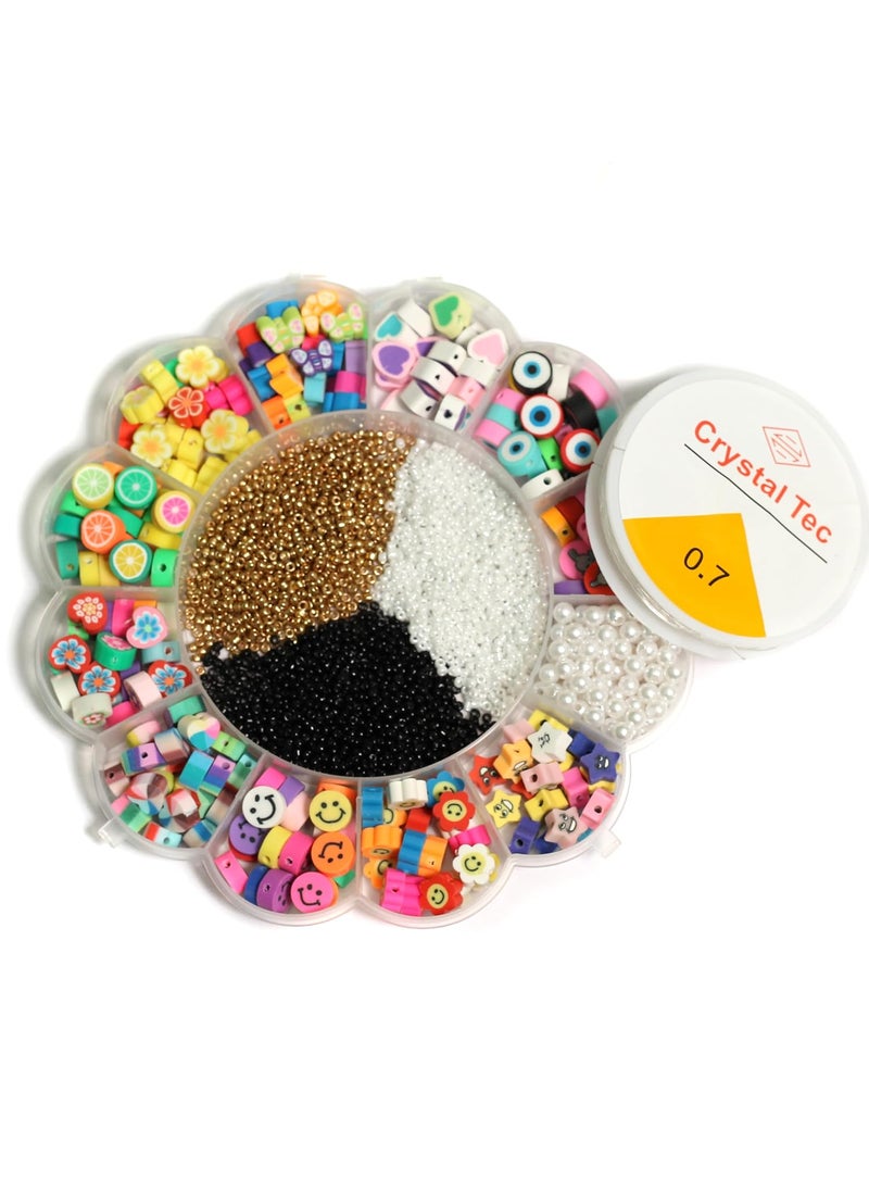 Beadsnfashion - Beadsnfashion Polymer Clay Fimo Beads, Seed Beads DIY Kit for Miniature Fairy Garden Hair Accessories DIY Scrapbooking Phone Case Jewellery Making - Image 1