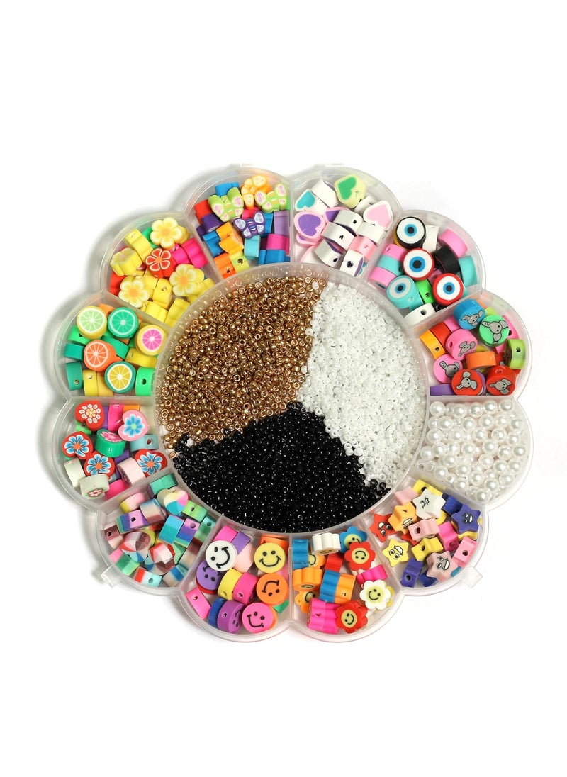Beadsnfashion - Beadsnfashion Polymer Clay Fimo Beads, Seed Beads DIY Kit for Miniature Fairy Garden Hair Accessories DIY Scrapbooking Phone Case Jewellery Making - Image 1