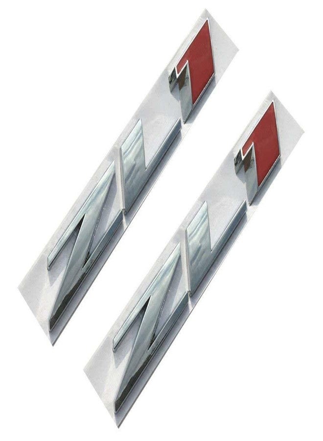 Aimoll 2 Pcs Zl1 Emblem Badge Letter Rear Side Zl1 Door Replacement for Camaro (Chrome/Red) - Image 1