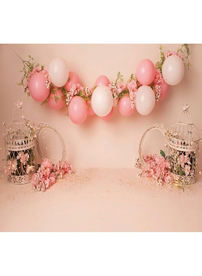 Baocicco 7x5ft Baby Girl Birthday Backdrop Pink Balloons Gifts Sweet Princess Little Girl 1st Birthday Party Photography Backgrounds Decorations Banners Photo Shoot Decor Props - Image 1