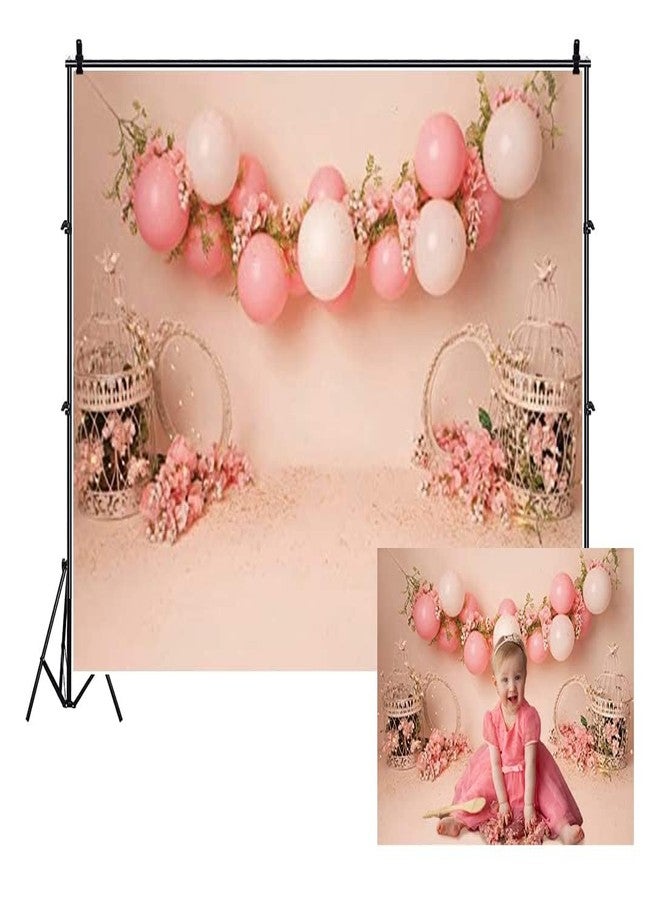 Baocicco 7x5ft Baby Girl Birthday Backdrop Pink Balloons Gifts Sweet Princess Little Girl 1st Birthday Party Photography Backgrounds Decorations Banners Photo Shoot Decor Props - Image 2