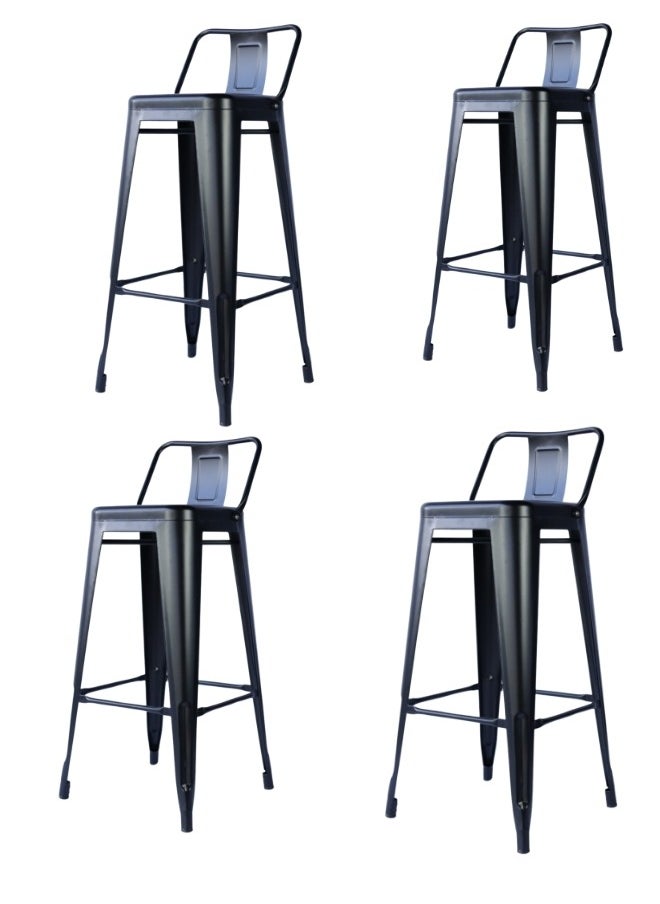 SMART HOME Cafe chairs set consisting of 2 chairs, a dining chair, and a single high chair made of sturdy steel for dining room/kitchen/party  - Image 5