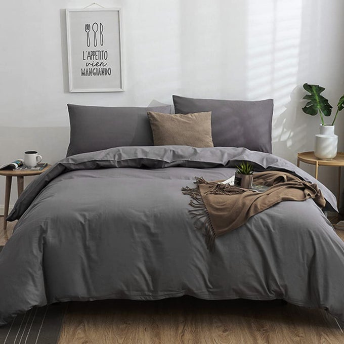 GREY QUEEN COMFORTER SET 3PCS DARK GRAY BEDDING COMFORTER SETS MEN BOYS COMFORTER SOFT CHARCOAL COMFORTER QUEEN WITH 2 PILLOW CASES