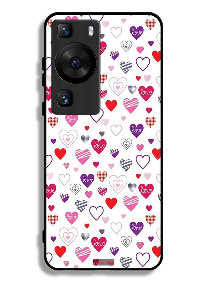 Tolwak Huawei P60 Protective Case Cover Hearts Doodle - Image 1