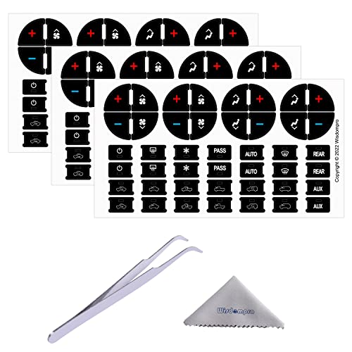 Wisdompro 3 Pack AC Dash Button Repair Kit for Fixing Ruined Faded A/C Control Buttons, Replacement Dash Button Decal Stickers Fit for 07-14 GM Vehicles - Car SUV Van Truck Accessories - Image 1