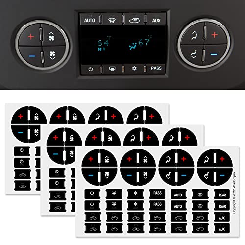 Wisdompro 3 Pack AC Dash Button Repair Kit for Fixing Ruined Faded A/C Control Buttons, Replacement Dash Button Decal Stickers Fit for 07-14 GM Vehicles - Car SUV Van Truck Accessories - Image 2