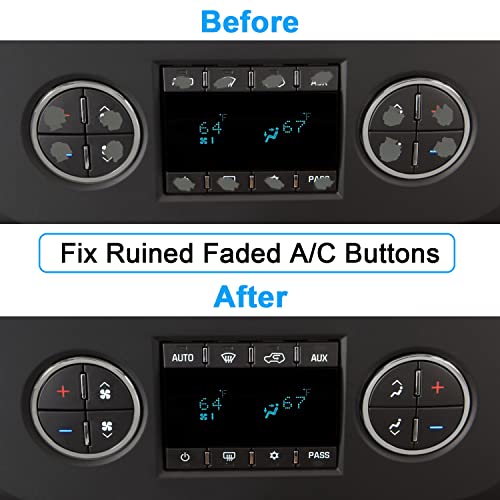 Wisdompro 3 Pack AC Dash Button Repair Kit for Fixing Ruined Faded A/C Control Buttons, Replacement Dash Button Decal Stickers Fit for 07-14 GM Vehicles - Car SUV Van Truck Accessories - Image 4