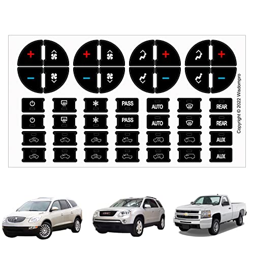 Wisdompro 3 Pack AC Dash Button Repair Kit for Fixing Ruined Faded A/C Control Buttons, Replacement Dash Button Decal Stickers Fit for 07-14 GM Vehicles - Car SUV Van Truck Accessories - Image 3