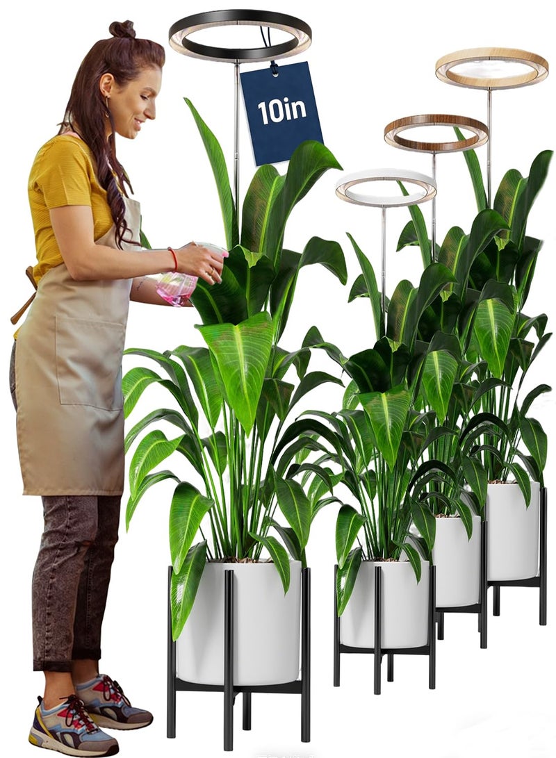 Little Joke 10" Grow Lights for Large Indoor Plants, Full Spectrum Indoor Plant Light for Indoor Growing with Timer,Height Adjustable Auto On/Off 3/9/12H, 9 Brightness,Led Tall Halo Grow Light for House Plants - Image 1