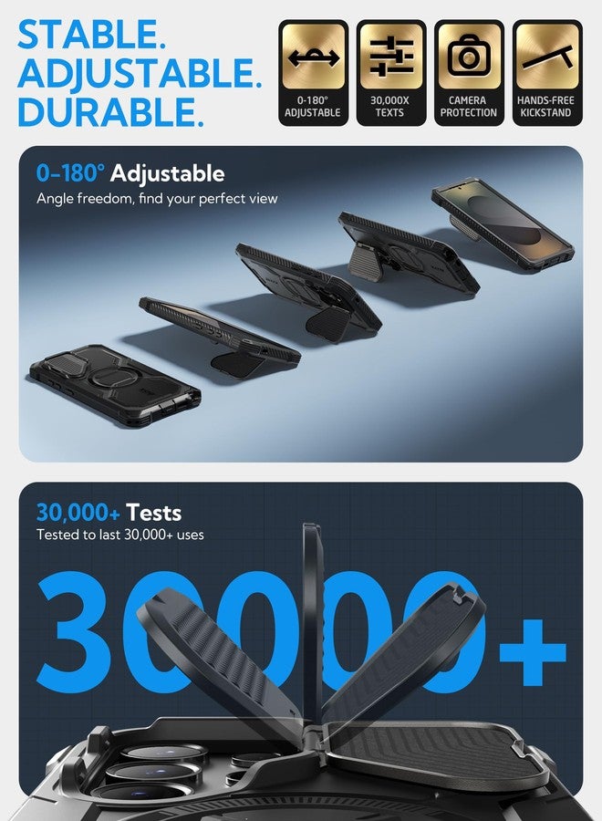 آي-بلاسون جراب i-Blason Armorbox لهاتف سامسونج جالاكسي S25 ألترا MagSafe مع غطاء للكاميرا وحامل [حماية عسكرية] جراب مغناطيسي متين لكامل الجسم مع واقي شاشة لهاتف S25 ألترا 6.9 بوصة، أسود - Image 5
