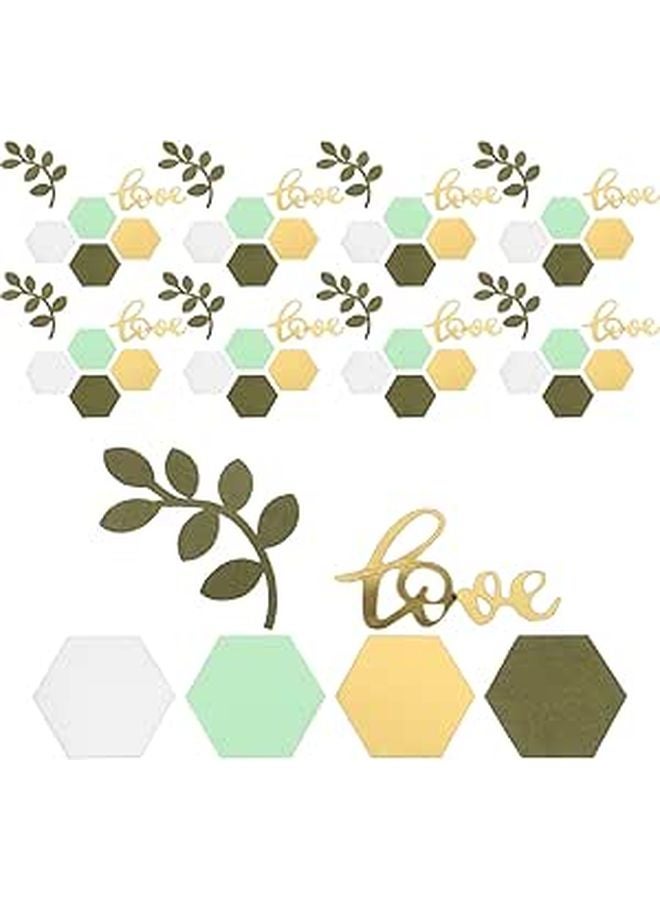 Green Leaf Paper Confetti 500pcs for Wedding Bridal Shower Birthday Party Table Decorations - Image 1