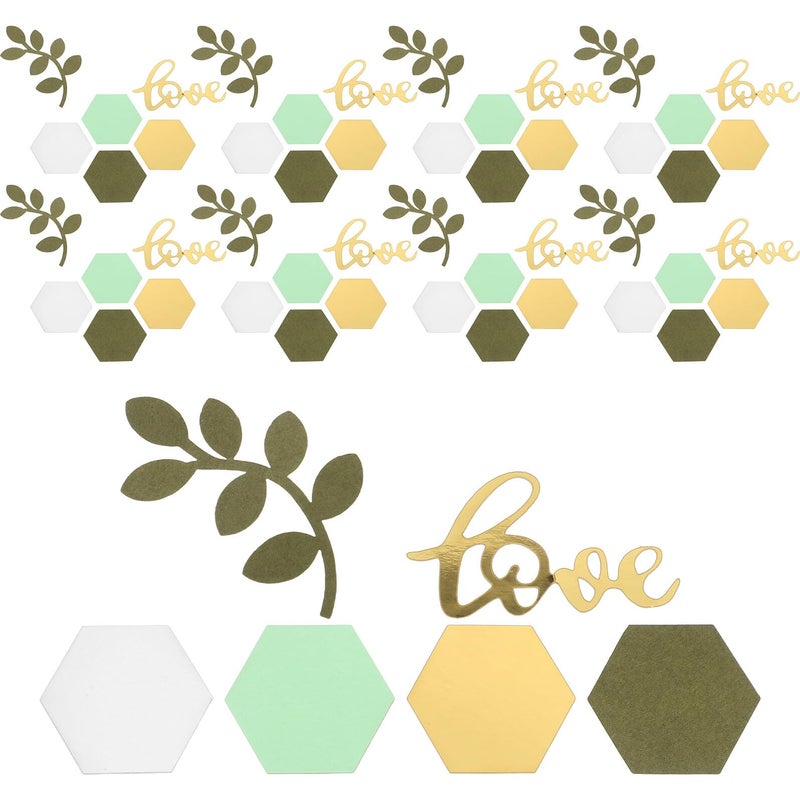 Green Leaf Paper Confetti 500pcs for Wedding Bridal Shower Birthday Party Table Decorations - Image 2