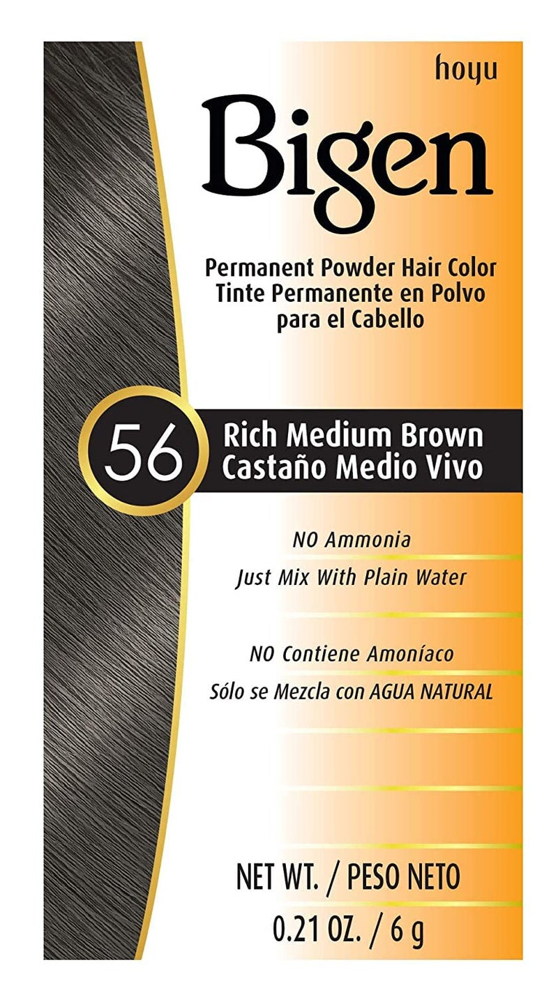 Bigen Permanent Powder Hair Color 56 Medium Brown 1 ea Pack of 5