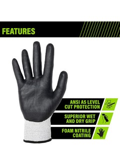 HS Cut Resistant Work Gloves, Level 5 Safety Protective Gloves Ambidextrous, Food Grade, For Garden, Fishing, Warehouse, Wood Cutting, Construction, Welder, Repairman  - Image 3