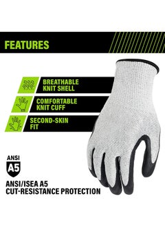 HS Cut Resistant Work Gloves, Level 5 Safety Protective Gloves Ambidextrous, Food Grade, For Garden, Fishing, Warehouse, Wood Cutting, Construction, Welder, Repairman  - Image 2