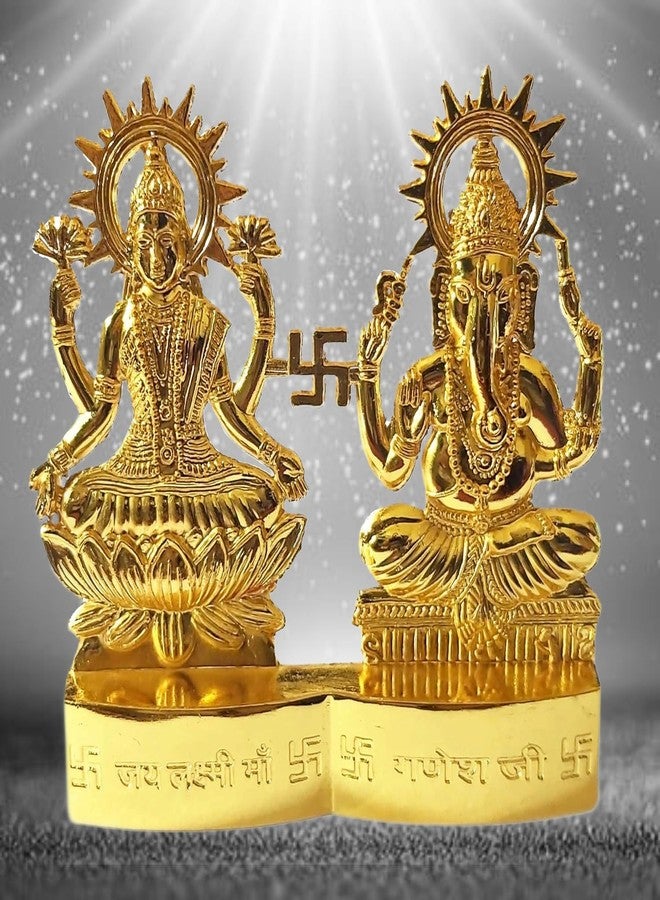 GRI9 Laxmi Ganesha Lakshmi & Ganesha Statue - Laxmi Ganesh Idol Murti [ 2.8 inch, Size Small ] - for Mandir Home, Indian Diwali Gift - Image 5
