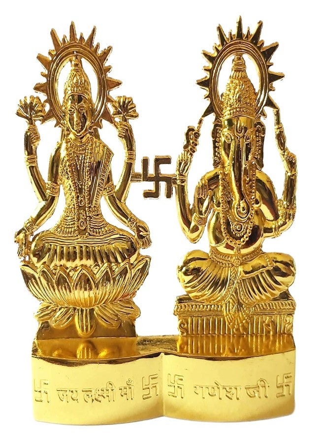 GRI9 Laxmi Ganesha Lakshmi & Ganesha Statue - Laxmi Ganesh Idol Murti [ 2.8 inch, Size Small ] - for Mandir Home, Indian Diwali Gift - Image 4