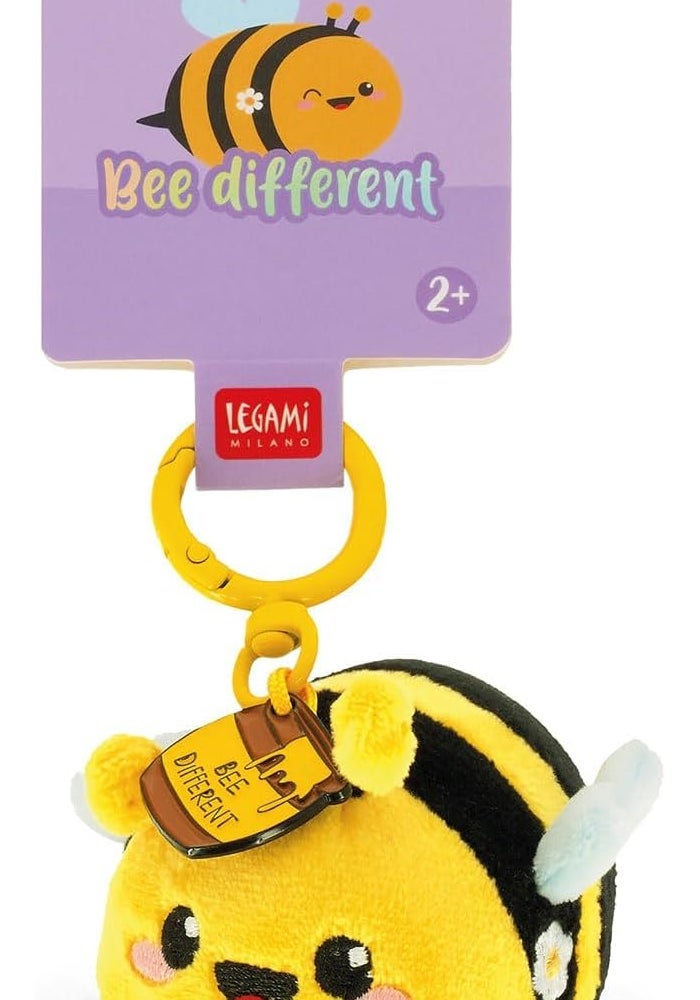 Legami Super Soft Bee Plush Key Ring with Engraved Message - Image 4