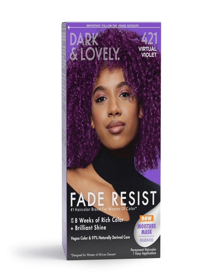 SOFT SHEEN Softsheen-Carson Dark and Lovely Hair Dye, Fade Resist Hair Color with Conditioning Mask, Virtual Violet, 1 Kit - Image 1
