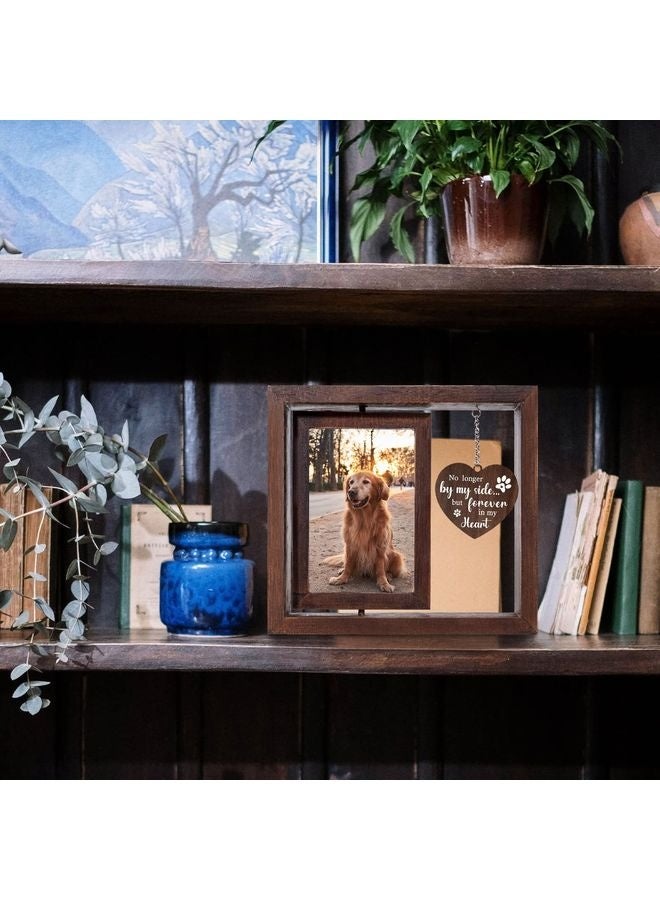 MOWKIT Dog Memorial Gifts for Loss of Dog - Rotating Wooden Picture Frame for 4x6 Photo - Loss of Dog Sympathy Gift - Cat Pet Bereavement Remembrance Picture Frame - Image 5